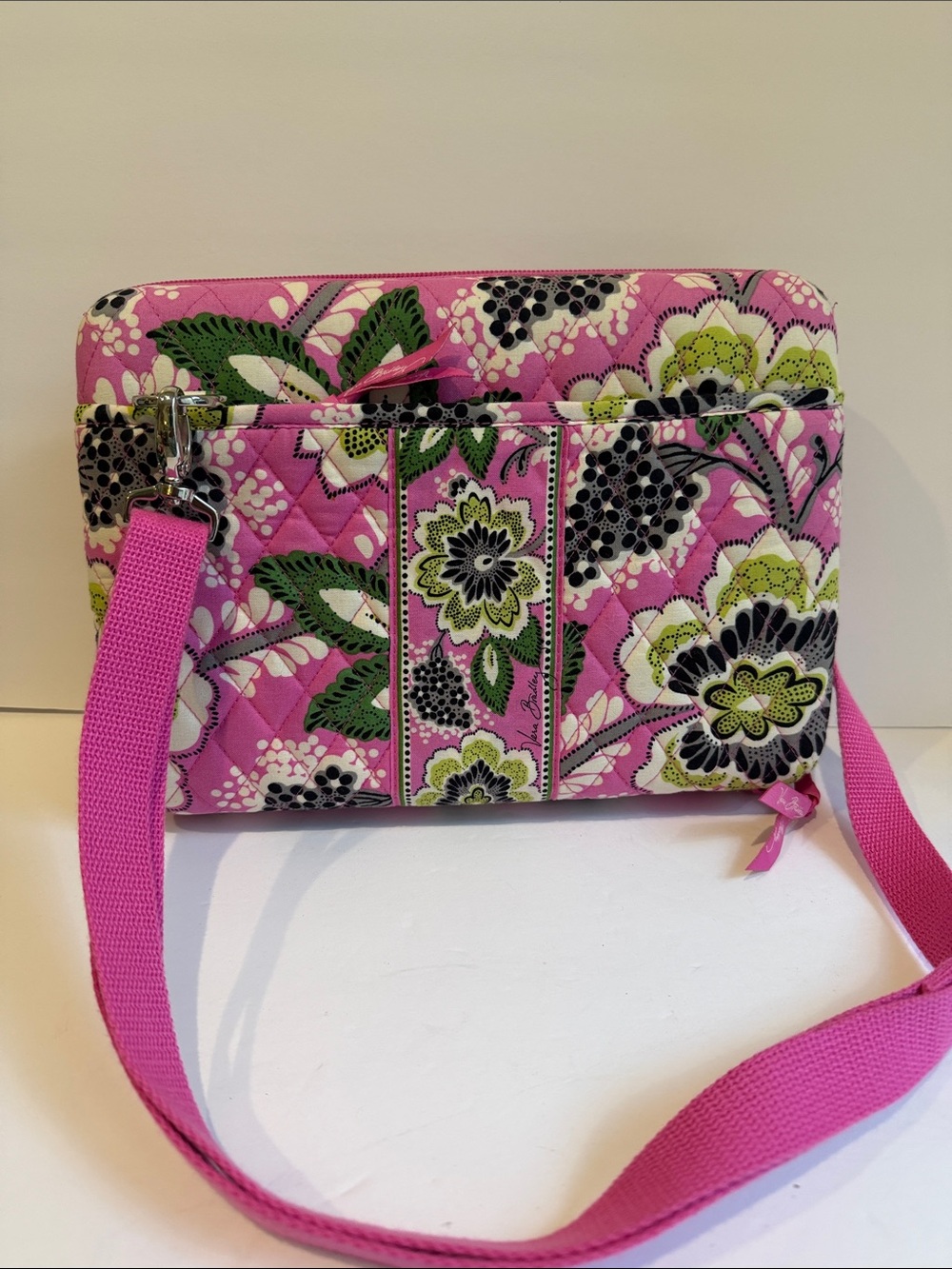 Pink Floral Quilted Tablet Bag